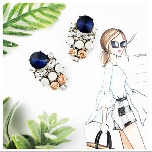 “Abigail” Rock Stud Crystal Earrings